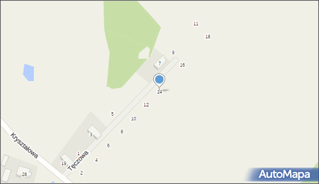 Grabowska Huta, Tęczowa, 14, mapa Grabowska Huta