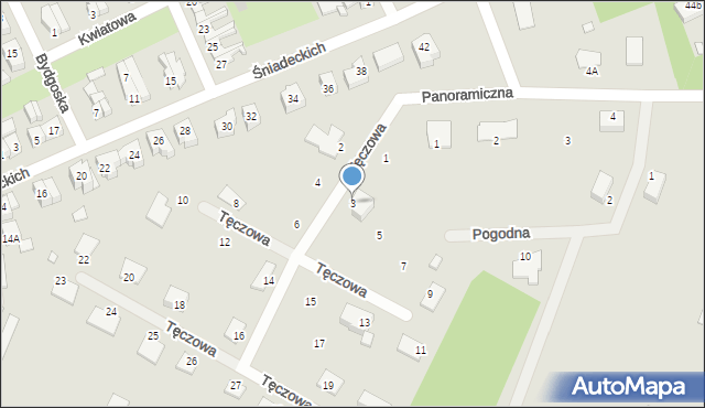 Gryfice, Tęczowa, 3, mapa Gryfice