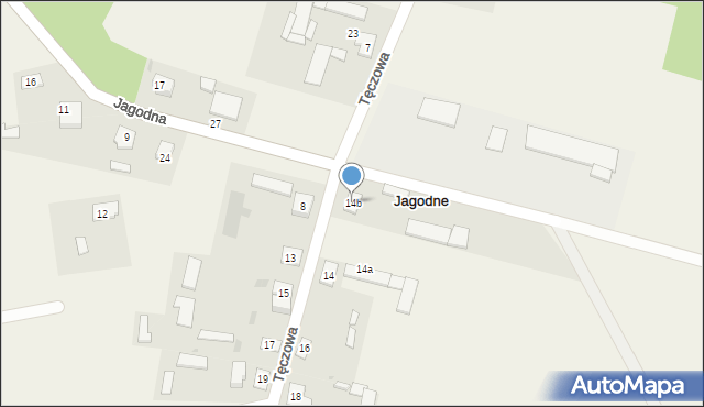 Jagodne, Tęczowa, 14b, mapa Jagodne