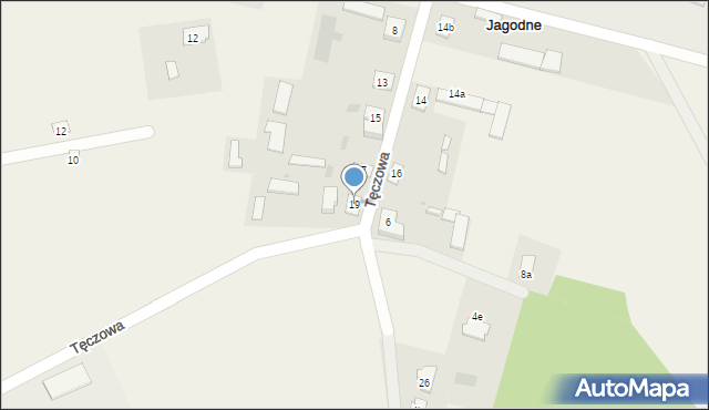 Jagodne, Tęczowa, 19, mapa Jagodne