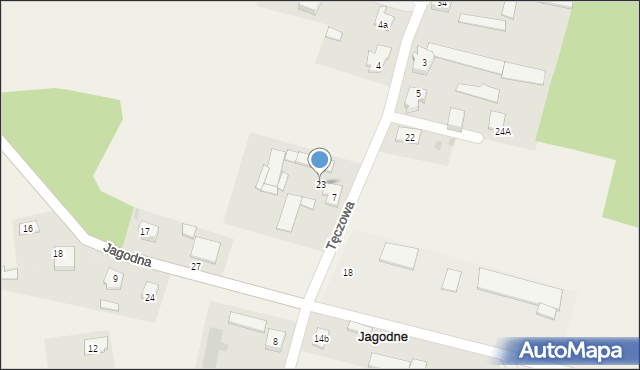 Jagodne, Tęczowa, 23, mapa Jagodne