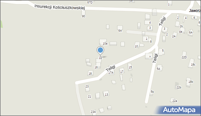 Jaworzno, Teligi Leonida, 12, mapa Jaworzno