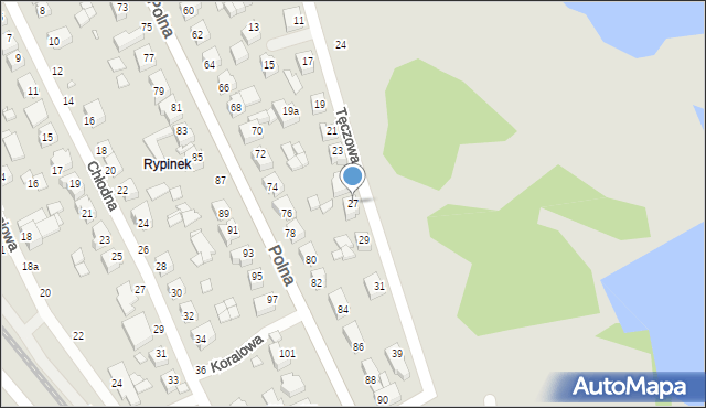 Kalisz, Tęczowa, 27, mapa Kalisza