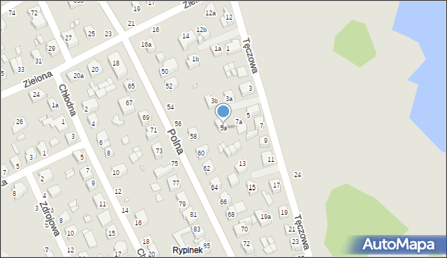 Kalisz, Tęczowa, 5a, mapa Kalisza