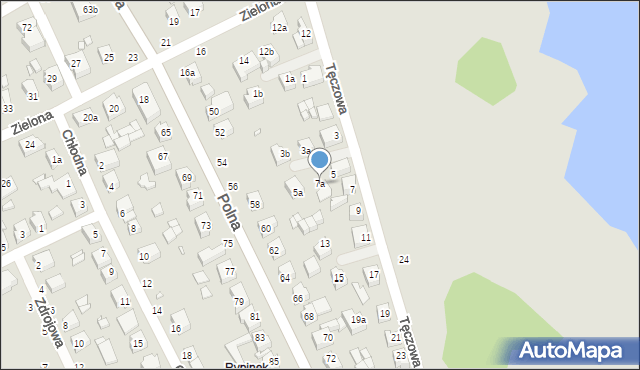 Kalisz, Tęczowa, 7a, mapa Kalisza