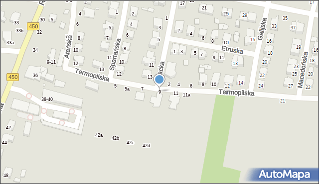 Kalisz, Termopilska, 9, mapa Kalisza