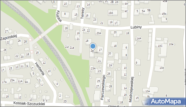 Katowice, Teresy, 20A, mapa Katowic