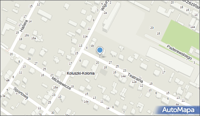 Koluszki, Teatralna, 29, mapa Koluszki