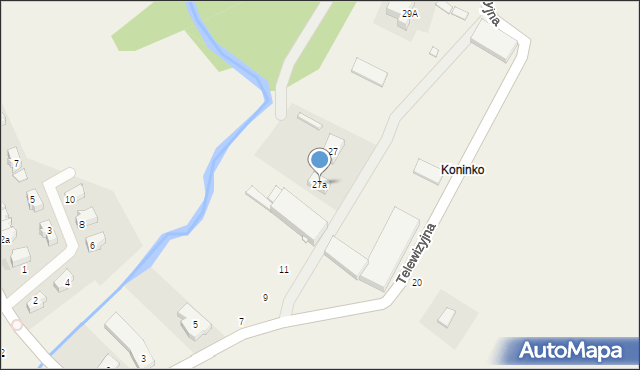 Koninko, Telewizyjna, 27a, mapa Koninko
