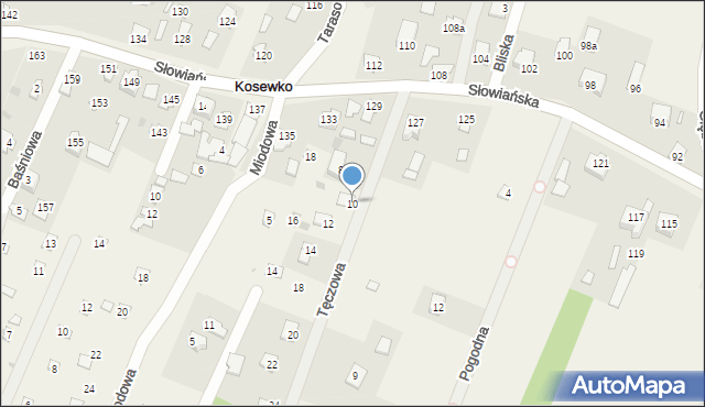 Kosewko, Tęczowa, 10, mapa Kosewko