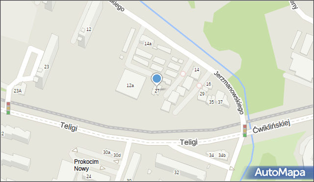 Kraków, Teligi Leonida, 27, mapa Krakowa