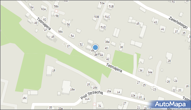 Kraków, Tetmajera Włodzimierza, 46, mapa Krakowa