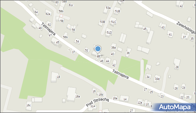 Kraków, Tetmajera Włodzimierza, 48, mapa Krakowa