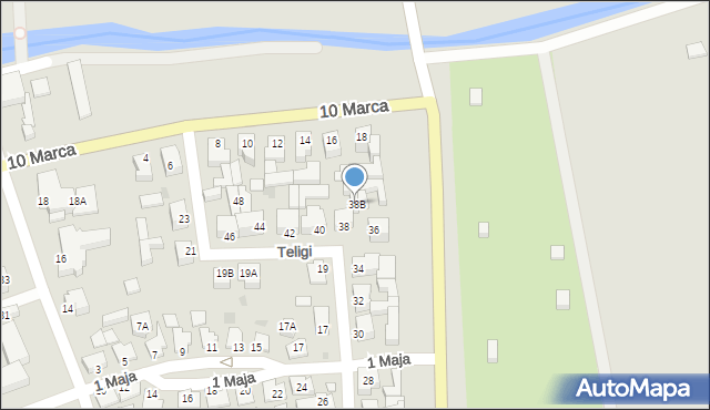 Łeba, Teligi Leonida, 38B, mapa Łeba
