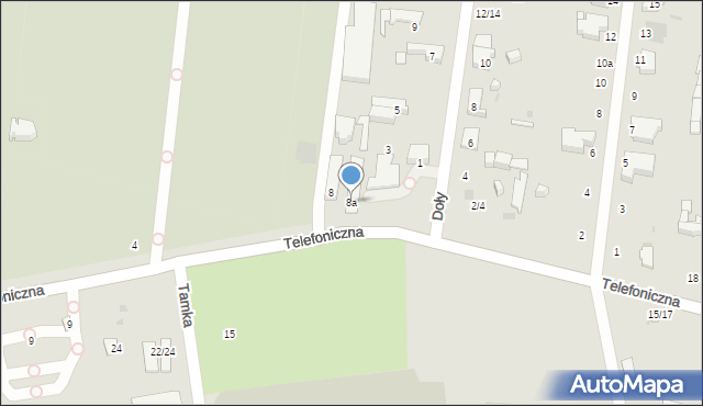 Łódź, Telefoniczna, 8a, mapa Łodzi