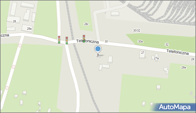 Łódź, Telefoniczna, 25, mapa Łodzi