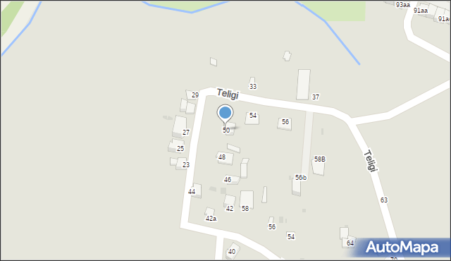 Mielec, Teligi, 50, mapa Mielca