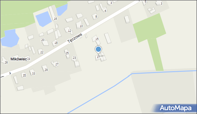 Mikówiec, Tęczowa, 17, mapa Mikówiec