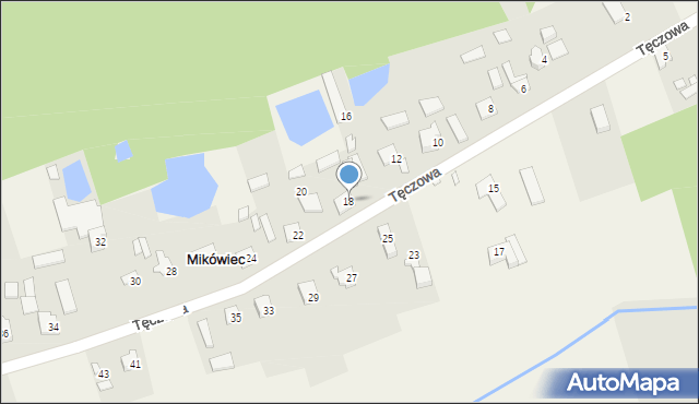 Mikówiec, Tęczowa, 18, mapa Mikówiec