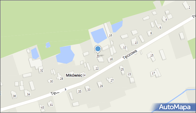 Mikówiec, Tęczowa, 20, mapa Mikówiec