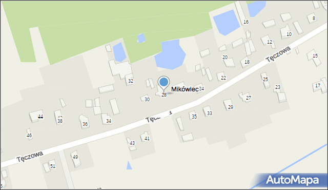 Mikówiec, Tęczowa, 28, mapa Mikówiec