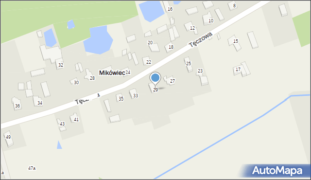 Mikówiec, Tęczowa, 29, mapa Mikówiec