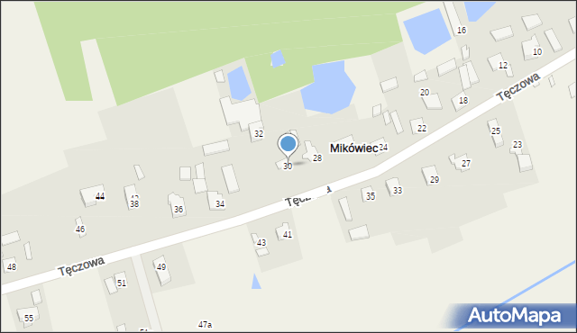 Mikówiec, Tęczowa, 30, mapa Mikówiec