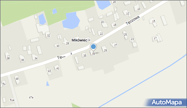 Mikówiec, Tęczowa, 33, mapa Mikówiec