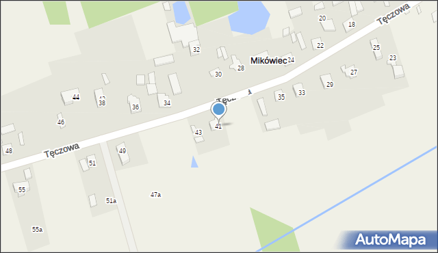 Mikówiec, Tęczowa, 41, mapa Mikówiec