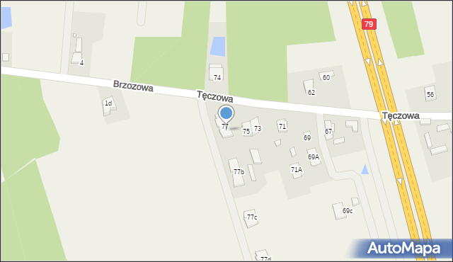 Mikówiec, Tęczowa, 77a, mapa Mikówiec