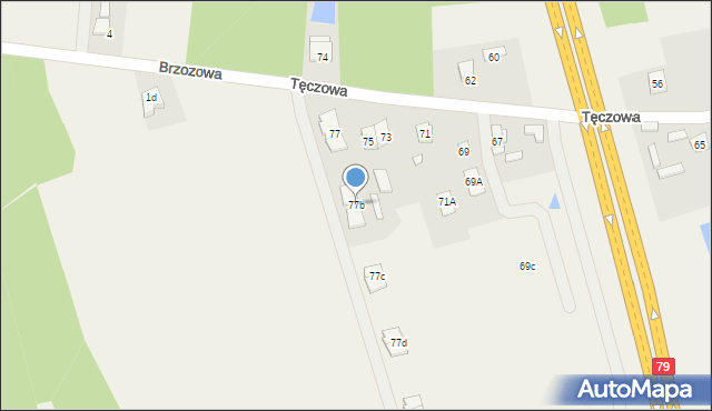 Mikówiec, Tęczowa, 77b, mapa Mikówiec