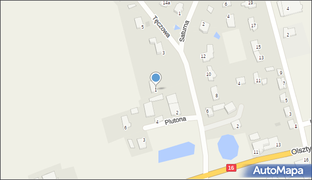 Nowa Wieś, Tęczowa, 1, mapa Nowa Wieś