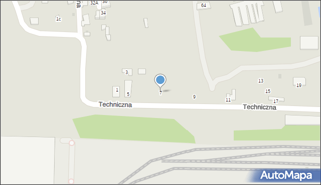 Oświęcim, Techniczna, 7, mapa Oświęcimia