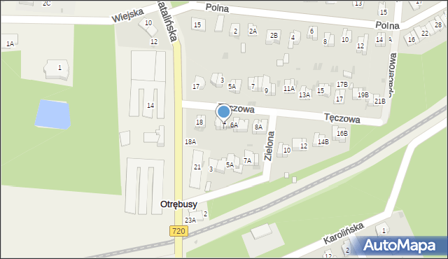 Otrębusy, Tęczowa, 4B, mapa Otrębusy