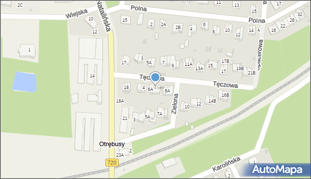 Otrębusy, Tęczowa, 6B, mapa Otrębusy