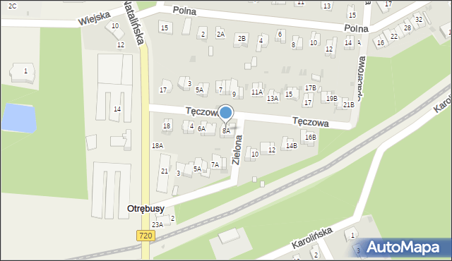 Otrębusy, Tęczowa, 8A, mapa Otrębusy