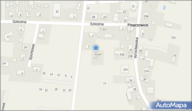 Pisarzowice, Tęczowa, 7, mapa Pisarzowice