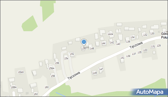 Poręba Spytkowska, Tęczowa, 150, mapa Poręba Spytkowska