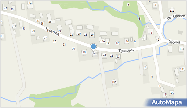 Poręba Spytkowska, Tęczowa, 17, mapa Poręba Spytkowska