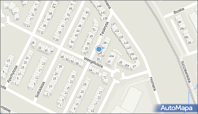 Poznań, Teokryta, 36, mapa Poznania