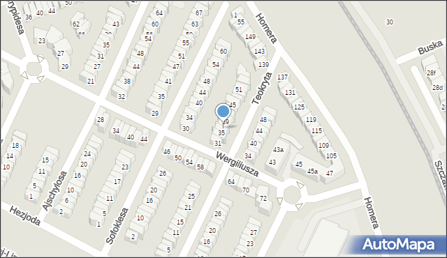 Poznań, Teokryta, 37, mapa Poznania