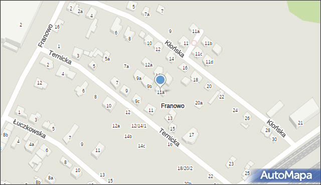 Poznań, Ternicka, 11a, mapa Poznania