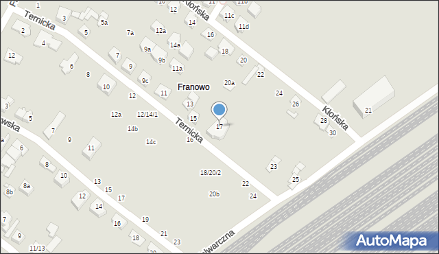 Poznań, Ternicka, 17, mapa Poznania