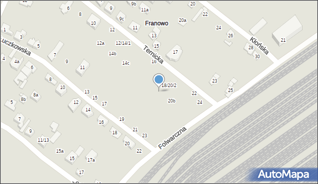 Poznań, Ternicka, 20a, mapa Poznania