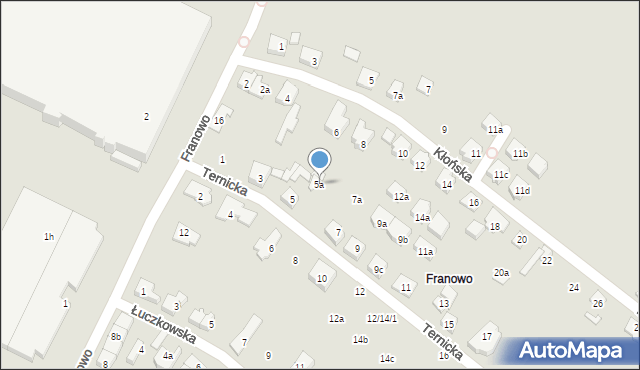 Poznań, Ternicka, 5a, mapa Poznania