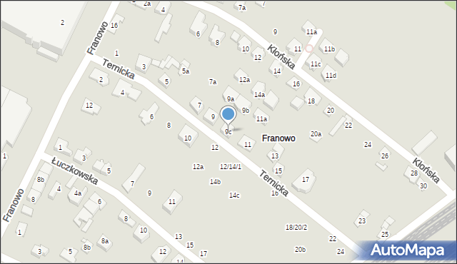 Poznań, Ternicka, 9c, mapa Poznania