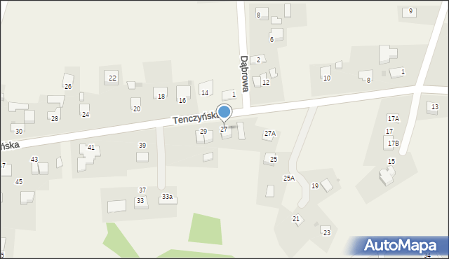 Regulice, Tenczyńska, 27, mapa Regulice