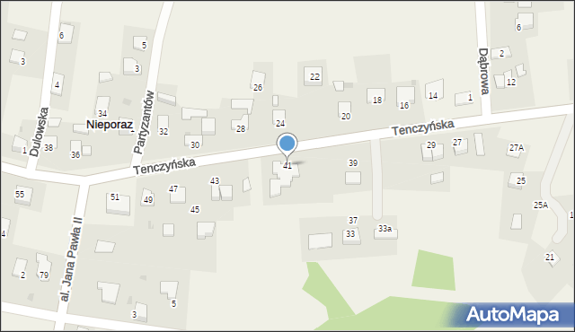 Regulice, Tenczyńska, 41, mapa Regulice