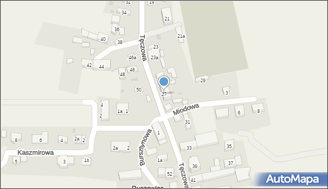Ruszowice, Tęczowa, 27, mapa Ruszowice