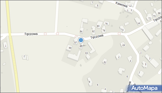 Ruszowice, Tęczowa, 65, mapa Ruszowice